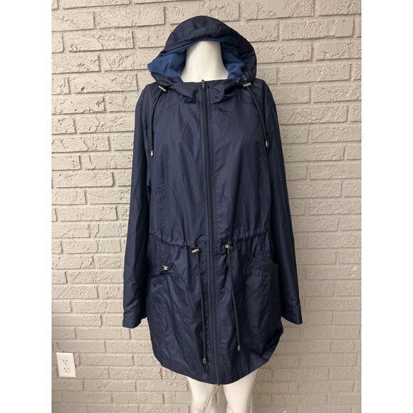Catherines Women Navy Hooded Windbreaker Size 1X - Picture 3 of 12